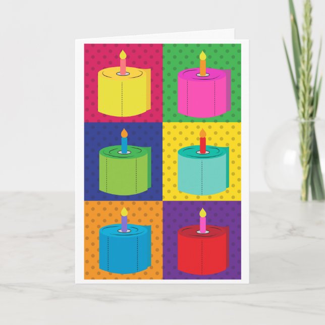 Carte Drôle Toilette Papier Anniversaire Pop Art (Devant)