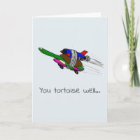 carte drôle tortue volante.