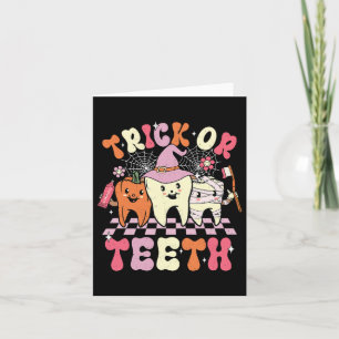 Carte Drôle Trick Ou Dents Halloween Dental Hygiéniste O