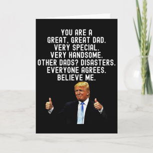 Carte Drôle Trump Anniversaire & Fête des pères Cadeau P