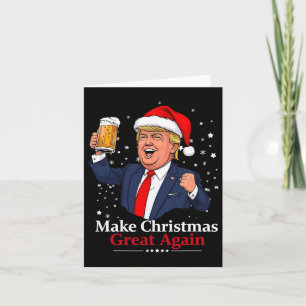 Carte Drôle Trump Boire Bière Faire Noël 2024 Grea