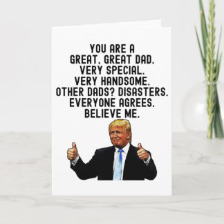 Carte Drôle Trump Fête des pères & Cadeau Anniversaire P