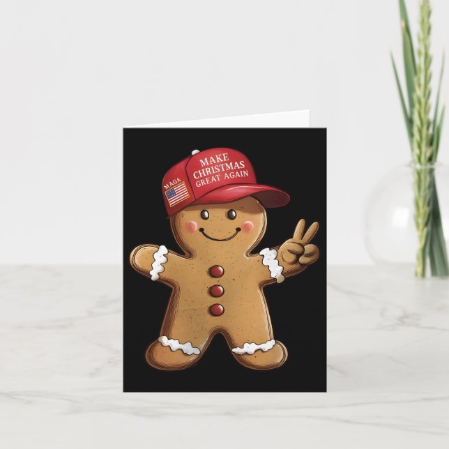 Carte Drôle Trump Gingerbread Homme Rendre Noël Super Un (Devant)