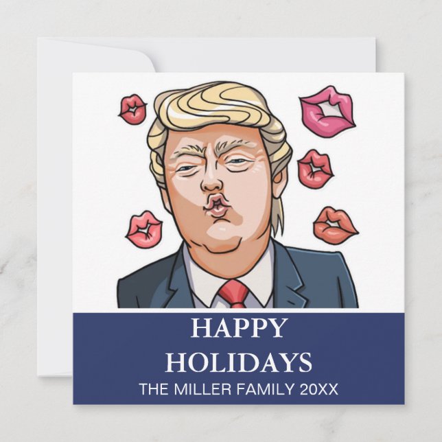 Carte Drôle Trump Happy Holiday Card (Devant)