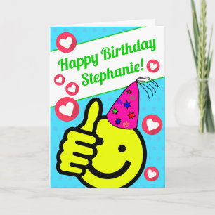 Carte Drôle Turquoise sourire Visez votre nom Joyeux ann