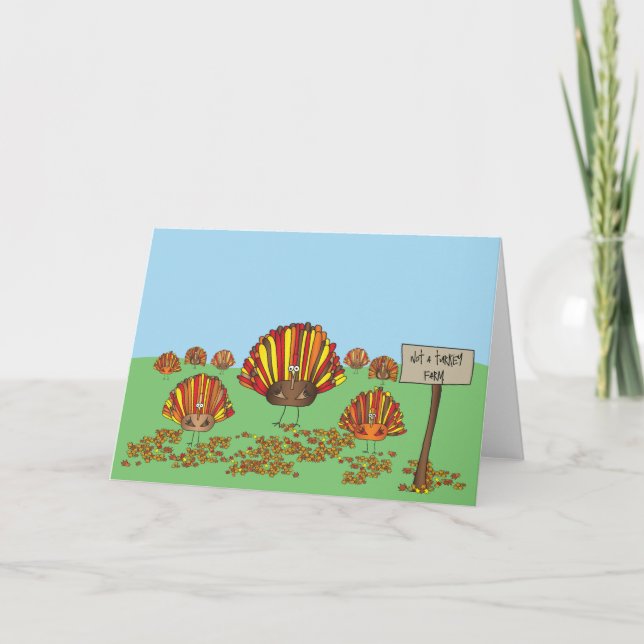 Carte Drôle, Vacances, Thanksgiving Turquie Dessin (Devant)