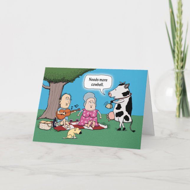 Carte Drôle Vache a besoin de plus de sonnette d'oiseau  (Devant)