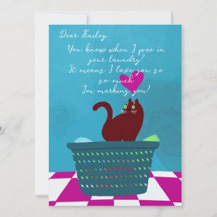 Carte Drôle Valentine De Mauvais Chat Personnalisé