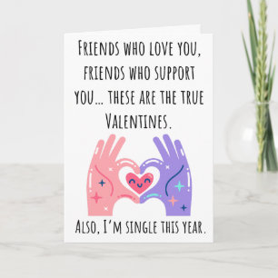 Carte Drôle Valentine Je suis célibataire cette année Fo