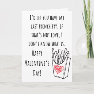 Carte Drôle Valentine Ma Dernière Fry française pliée