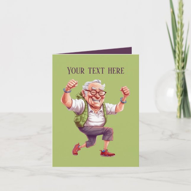 Carte drôle vieux homme ajouter un message (Devant)