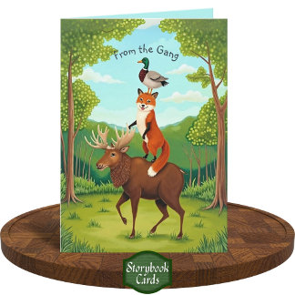 Carte Drôles d'animaux des bois s'empilent Te manquent P