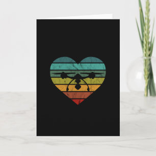 Carte Drone In Retro Vintage Sunset Heart