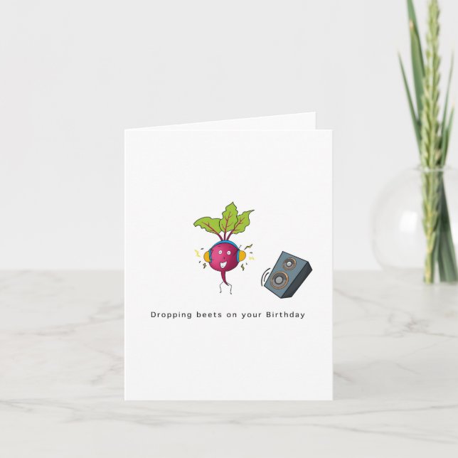 Carte Dropping beets - Funny beetroot birthday card (Devant)