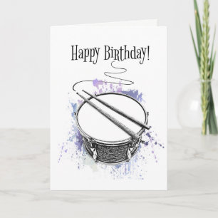 Carte Drum musicien cool Jazz Rock & Roll Anniversaire M