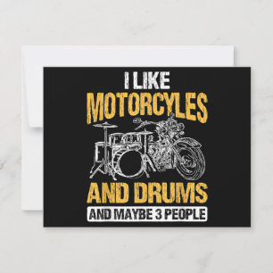 Carte Drummer Drumming J'Aime Les Motos Et Les Drums