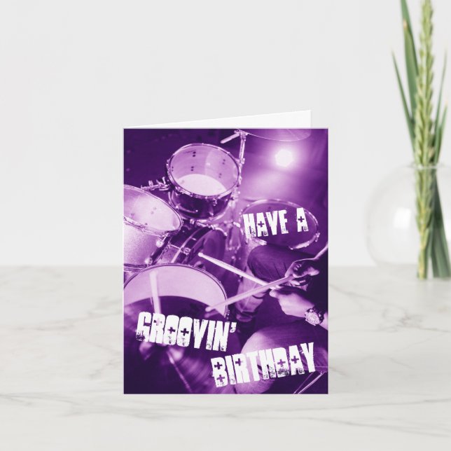 Carte Drummer Groovin' Drumming Perfection Anniversaire (Devant)