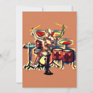 Carte Drummer jouant son ensemble de tambours
