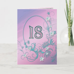 Carte du 18ème anniversaire avec étoiles en diaman