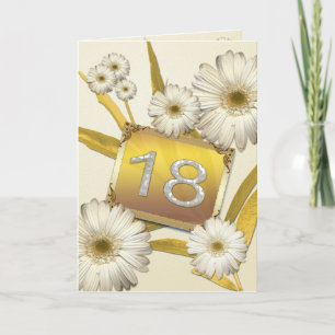 Carte du 18ème anniversaire avec marguerites.