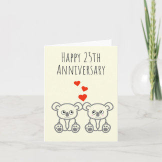 Carte du 25e anniversaire de l'ours de Koala migno