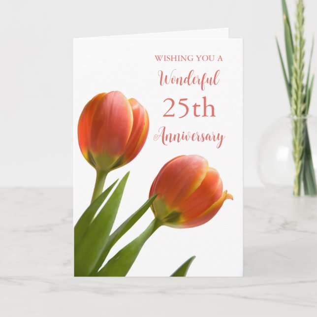 Carte du 25e anniversaire du Mariage des Tulipes d (Devant)