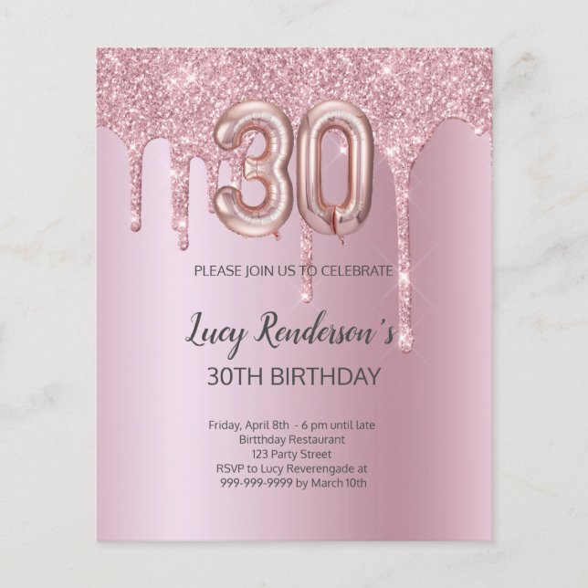 Carte du 30e anniversaire pour elle (Devant)