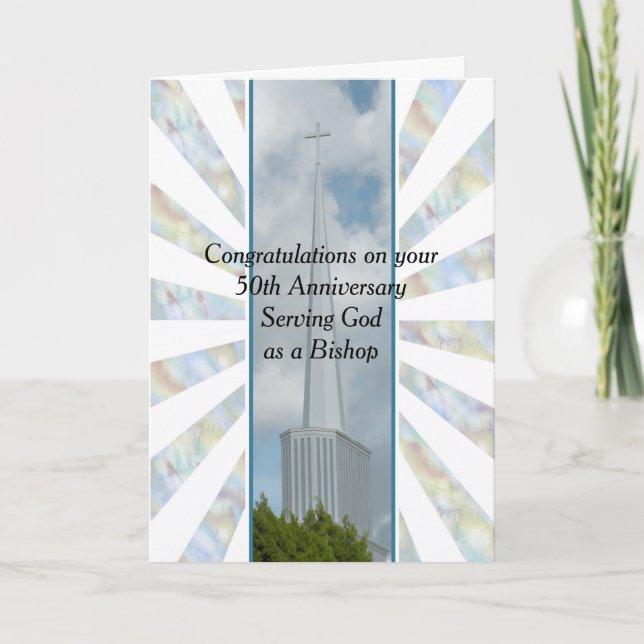 Carte du 50e anniversaire au service de Dieu (Devant)