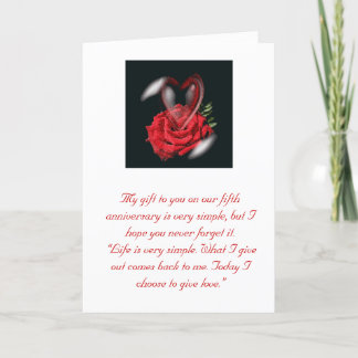Carte du 5e anniversaire