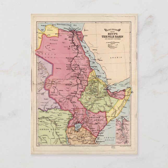 Carte du bassin du Nil, Égypte (1916) (Devant)