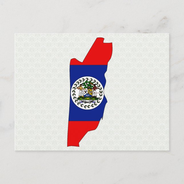 Carte du Belize avec drapeau grandeur réelle (Devant)