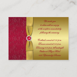 Carte du boîtier de réception rouge, or fleuri