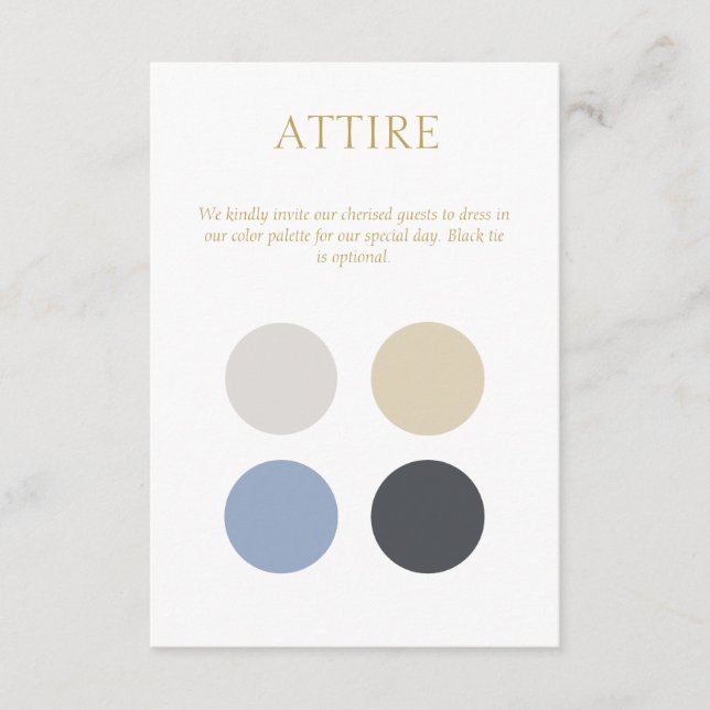 Carte du boîtier du code vestimentaire du Mariage  (Devant)