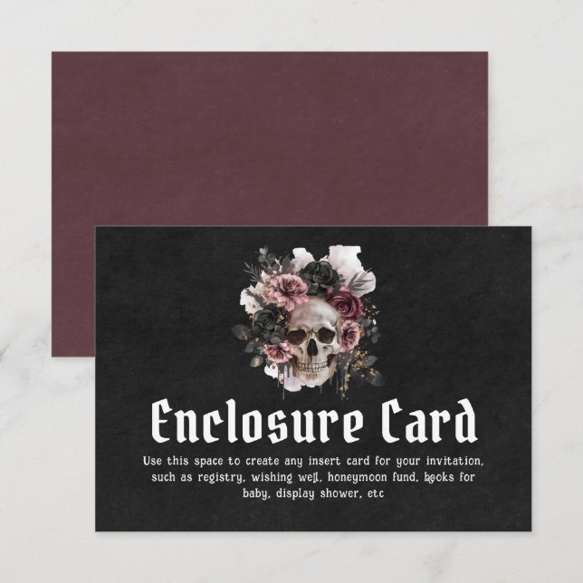 Carte du boîtier du crâne floral d'Halloween gothi (Devant / Derrière)