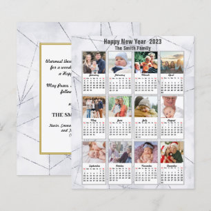 Carte du calendrier photo de la famille Silver Gol