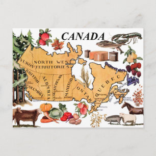 Carte du Canada et divers produits représentatifs