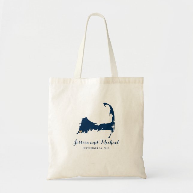 Carte du cap Falmouth avec coeur | SAC D'INVITATIO (Devant)