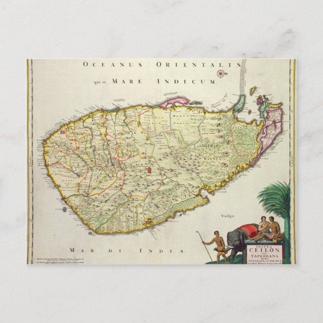 Carte du Ceylan selon Nicolas Visscher (Devant)