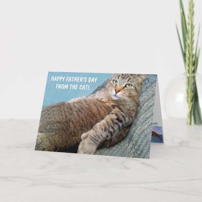 Carte "Du Chat" Fête des pères amusante (Devant)