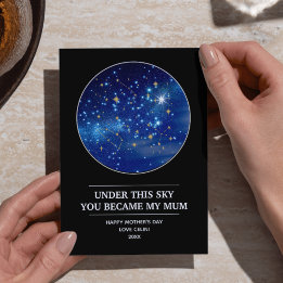 Carte du ciel personnalisée pour la fête des mères