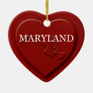Carte du coeur du Maryland Ornement de Noël