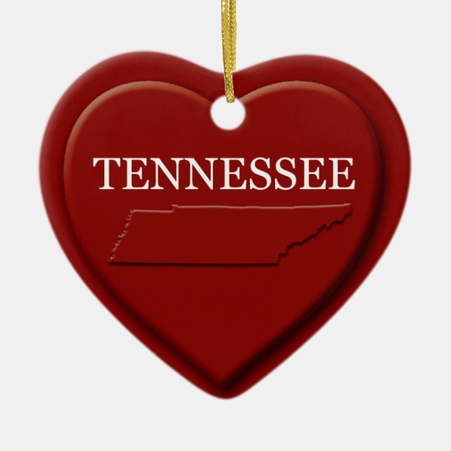Carte du coeur du Tennessee Ornement de Noël (Devant)