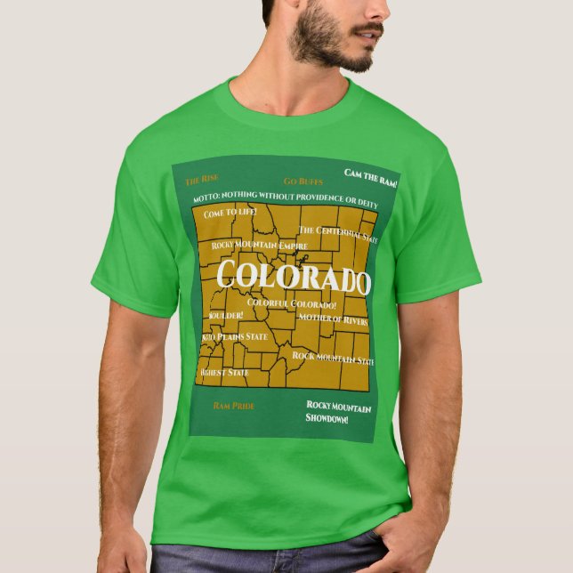 Carte du Colorado design T-Shirt (Devant)