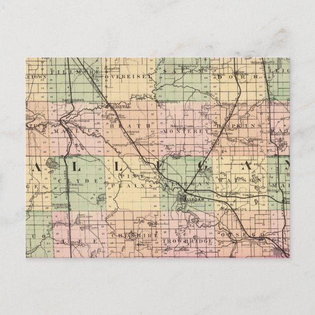 Carte du comté d'Allegan, Michigan (Devant)