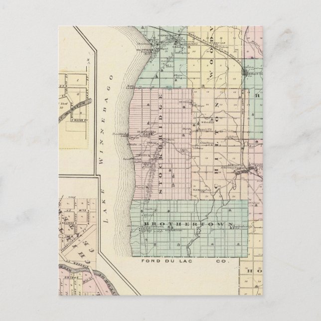 Carte du comté de Calumet, État du Wisconsin (Devant)