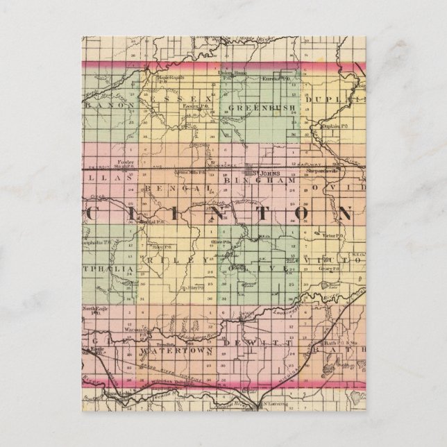 Carte du comté de Clinton, Michigan (Devant)