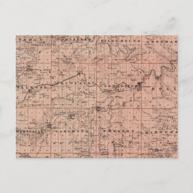 Carte du comté de Fillmore, Minnesota (Devant)