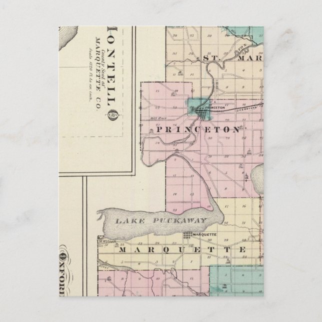 Carte du comté de Green Lake, État du Wisconsin (Devant)