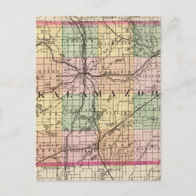 Carte du comté de Kalamazoo, Michigan (Devant)