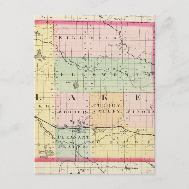 Carte du comté de Lake, Michigan (Devant)